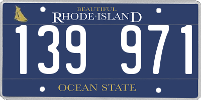 RI license plate 139971