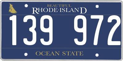 RI license plate 139972