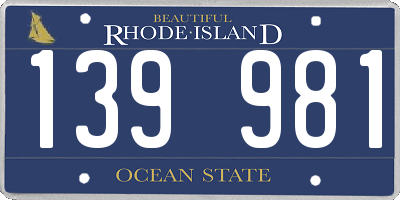 RI license plate 139981
