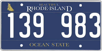 RI license plate 139983