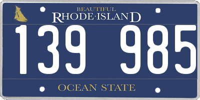 RI license plate 139985