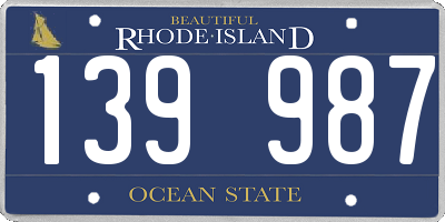 RI license plate 139987