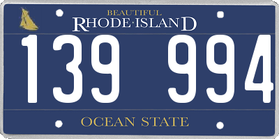 RI license plate 139994