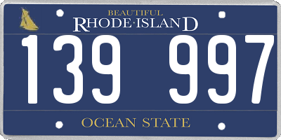 RI license plate 139997