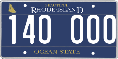 RI license plate 140000