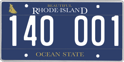 RI license plate 140001