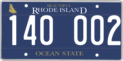 RI license plate 140002