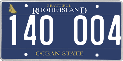 RI license plate 140004