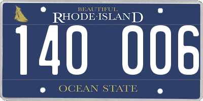 RI license plate 140006