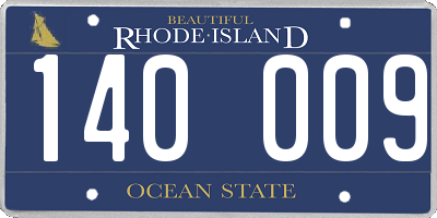 RI license plate 140009