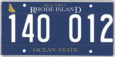 RI license plate 140012