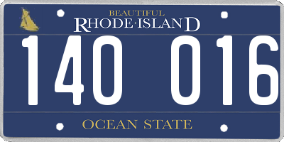 RI license plate 140016