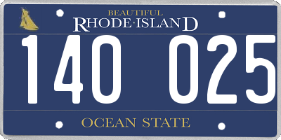 RI license plate 140025