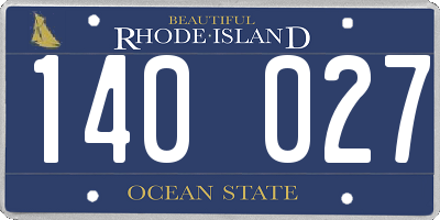 RI license plate 140027