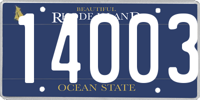 RI license plate 14003