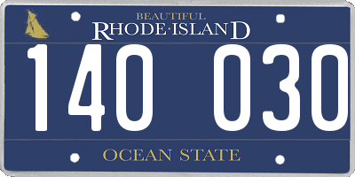 RI license plate 140030
