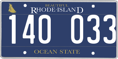 RI license plate 140033