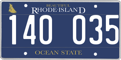 RI license plate 140035