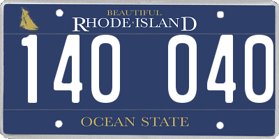 RI license plate 140040