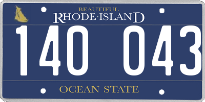 RI license plate 140043