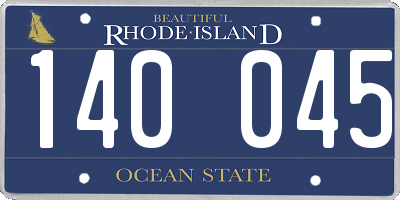 RI license plate 140045