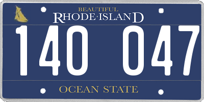RI license plate 140047