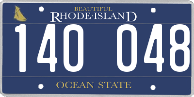 RI license plate 140048