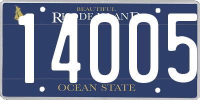 RI license plate 14005