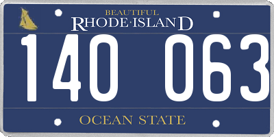RI license plate 140063