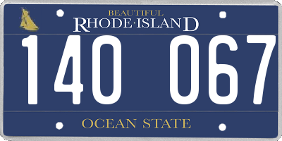 RI license plate 140067