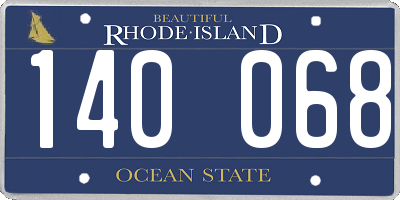 RI license plate 140068