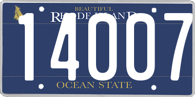 RI license plate 14007