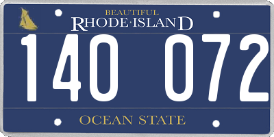 RI license plate 140072