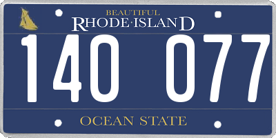 RI license plate 140077