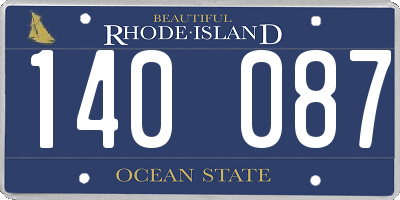 RI license plate 140087