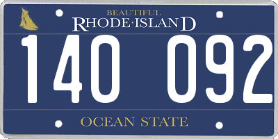 RI license plate 140092
