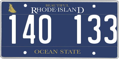 RI license plate 140133