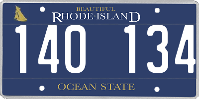RI license plate 140134