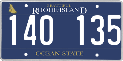RI license plate 140135