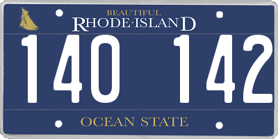 RI license plate 140142