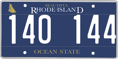 RI license plate 140144