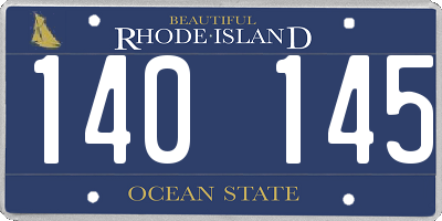 RI license plate 140145