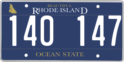 RI license plate 140147