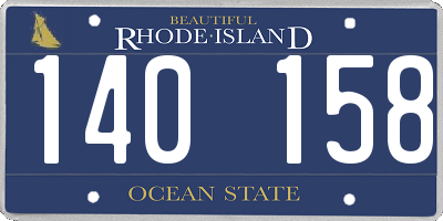 RI license plate 140158