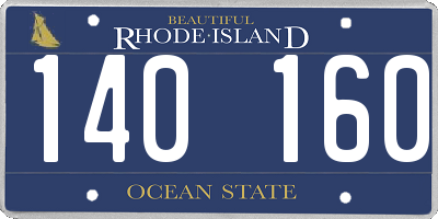 RI license plate 140160