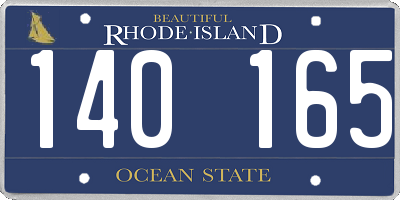 RI license plate 140165