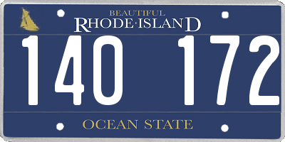 RI license plate 140172