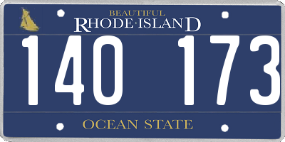 RI license plate 140173