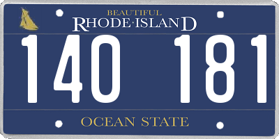 RI license plate 140181