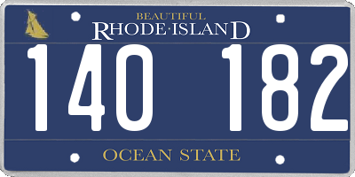 RI license plate 140182